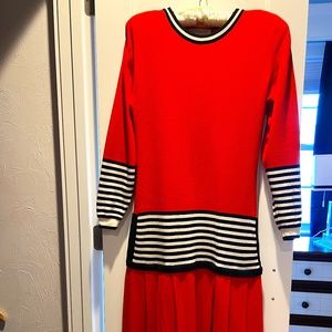 Vintage Outlander Dropped Waist Knit Dress, Size S
